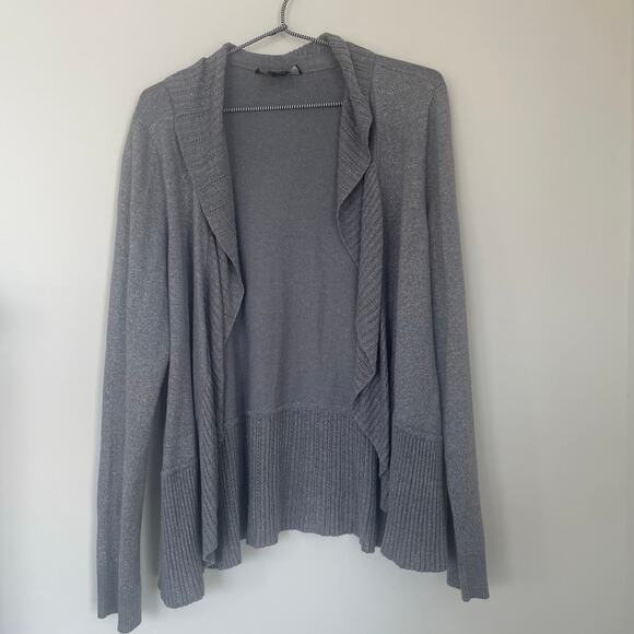 White House Black Market Sweaters - White House Black Market Sz L open front metallic cardigan